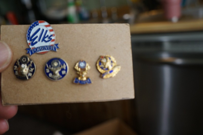 Elks Lodge B.P.O.E Pins 25, 30, 50 and Life Member Pins Lot of 5