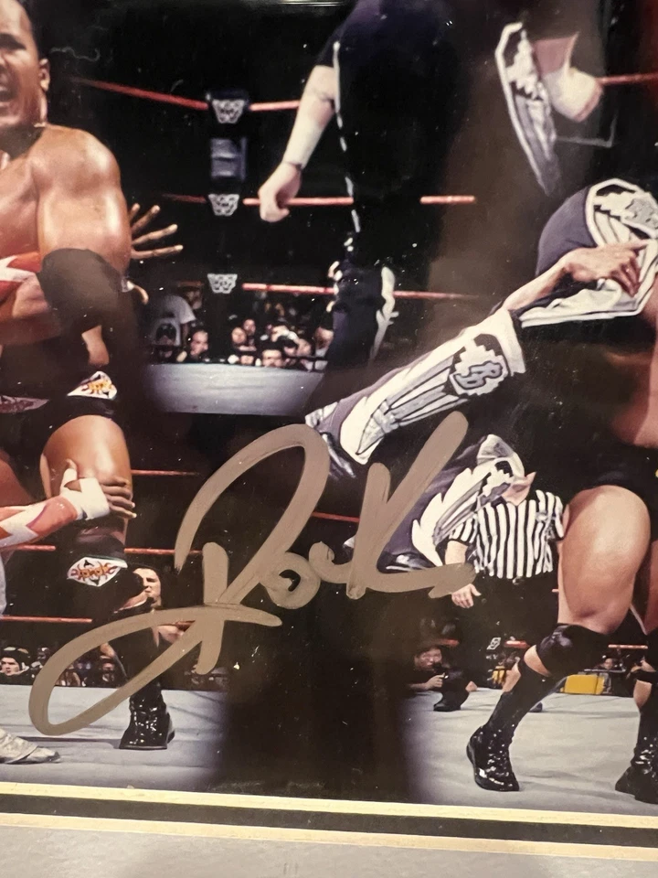 WWE 岩石亲笔签名 8 x 10 照片摔跤 COA 签名 带框 WWF — 第 3/4 张图片