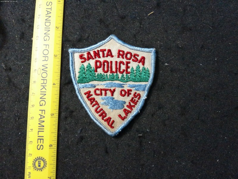 New Mexico City of Santa Rosa Police patch vintage 1960s cheesecloth defunct