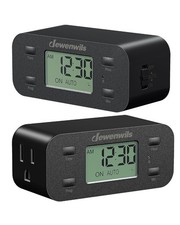 24 Hour Programmable Indoor Digital Timer Outlet 2 Pack Black Style