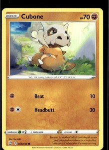 rare cubone pokemon card The item available is listed in the Title Amazon.com: Pokemon - Cubone (77/162)