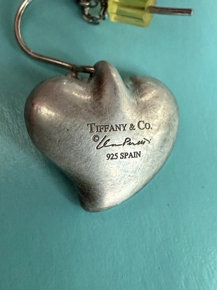 Tiffany & Co. Elsa Peretti Full Heart Silver 925 Necklace Earrings Set - Image 4 of 4