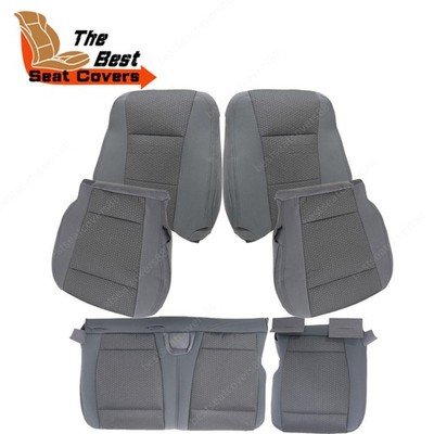 For 2015-2017 Ford F250 F350 1st Bottom-Top & 2nd Bottom Cloth Seat Cover Gray