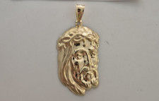 CIONDOLO Pendente MEDAGLIA VOLTO DI GESU' CRISTO ORO GIALLO 18 KARATI 750%/1000