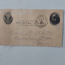 VINTAGE USED UX18 ''WILLIAM McKINLEY'' POSTAL CARD ONE CENT POSTMARKED 1903