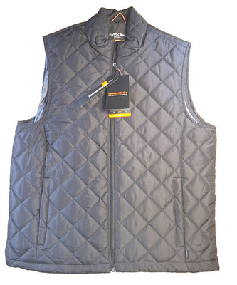 NEW Hawke & Co Performance Pro Series Mens LARGE Black Quilted Vest Zip Up $60