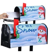 LET IT SNOW Mailbox Magnetic Cover 18" x 21" Easy to Install UV-Resistant