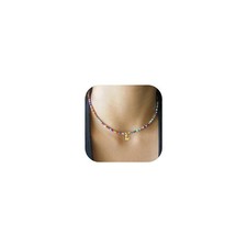 Colorful Beaded Initial Necklaces Letter Necklace Choker Bohemian Necklace Boho