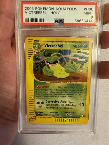 2003 Pokemon Victreebel Holo Rare SWIRL!! E Reader Aquapolis H30/H32 PSA 9 Mint!
