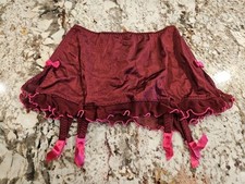 True Vintage Victoria's Secret Satin Garter Skirt Thong Panties Small