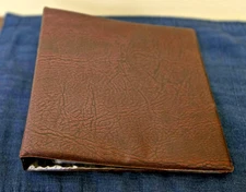 Vintage Soft Cover  3 Ring Binder Coin Album with 14 Coin Plastic Display Pages