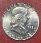 1952 P Franklin Silver Half Dollar, Choice to Gem Uncirculated.
