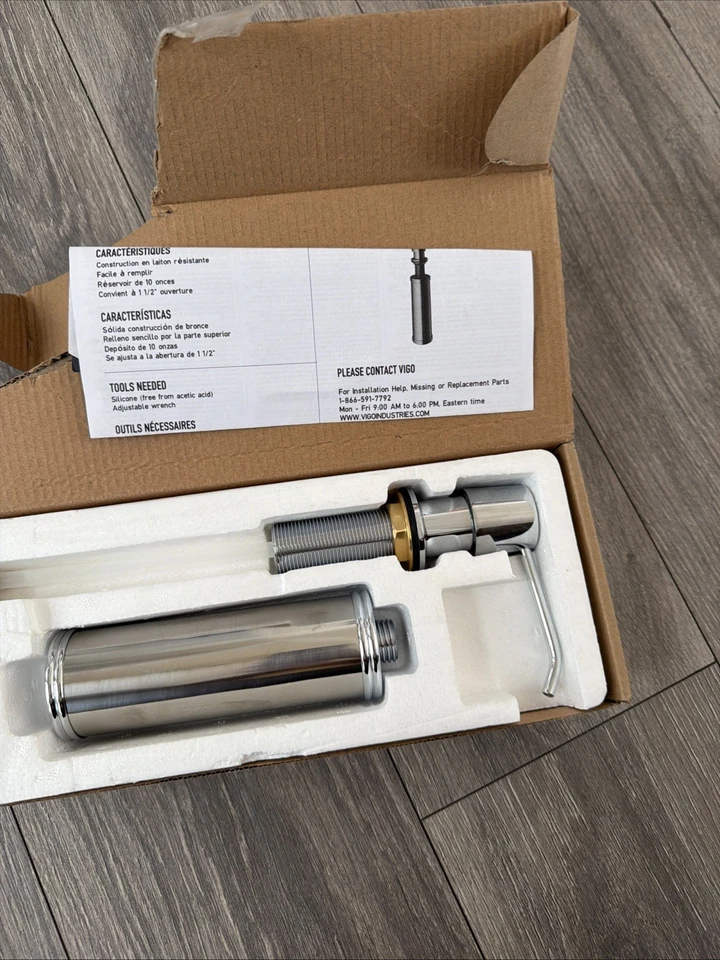 Vigo VGSD002CH 10-Ounce Soap or Lotion Dispenser in Chrome Brass - Image 3 of 4