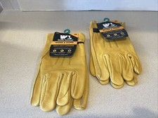 2 pairs Wells Lamont Heavy Duty XL Cowhide Adjustable Ball Tape Gloves 113XL