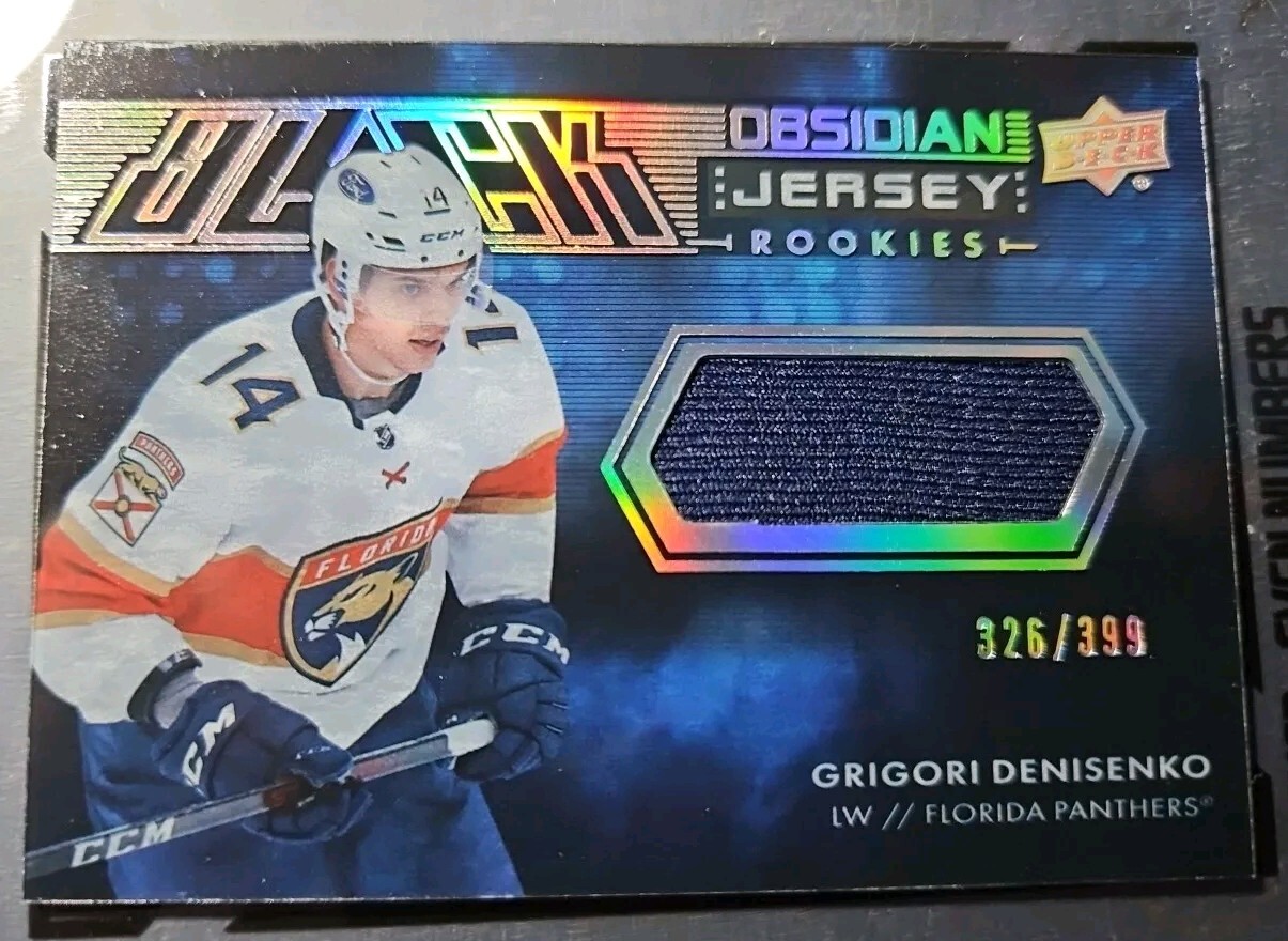 2021-22 SPx Ud Black Obsidian Rookie Jersey Grigori Denisenko #ORJ-GD 399 MEM RC