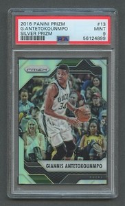 2016-17 Panini Prizm Basketball Silver GIANNIS ANTETOKOUNMPO #13 PSA 9 MINT