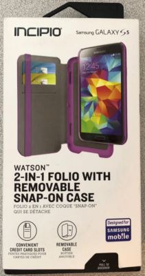 New Original Incipio Watson Wallet Snap-On Case for Samsung Galaxy S5 - Purple !