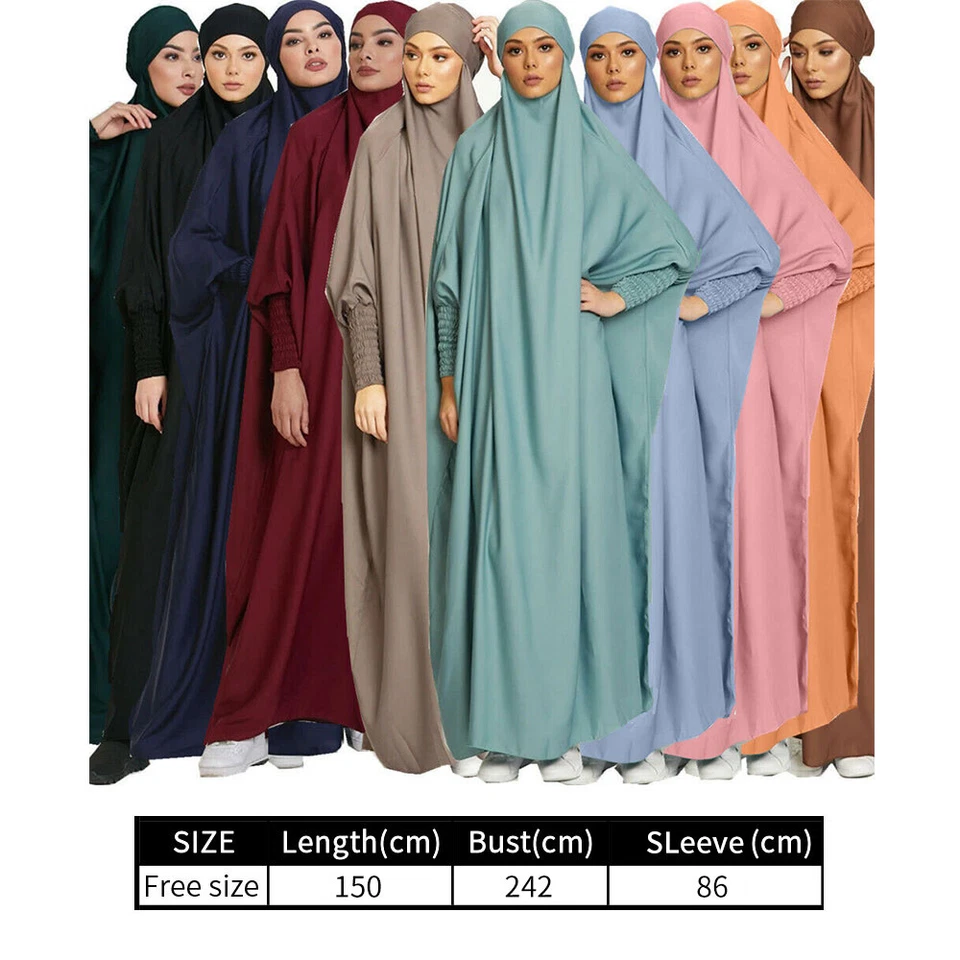 Overhead Khimar Jilbab muslimisches Frauen Gebetskleid Einteiler Abaya islamische Burka - - Bild 3 von 4