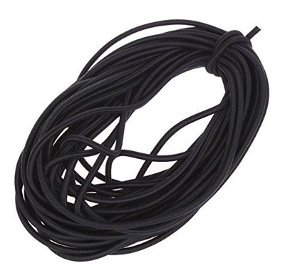 Usew 1/8-Inch (3mm) Black Heavy Stretch Round String Elastic Cord (Cut 