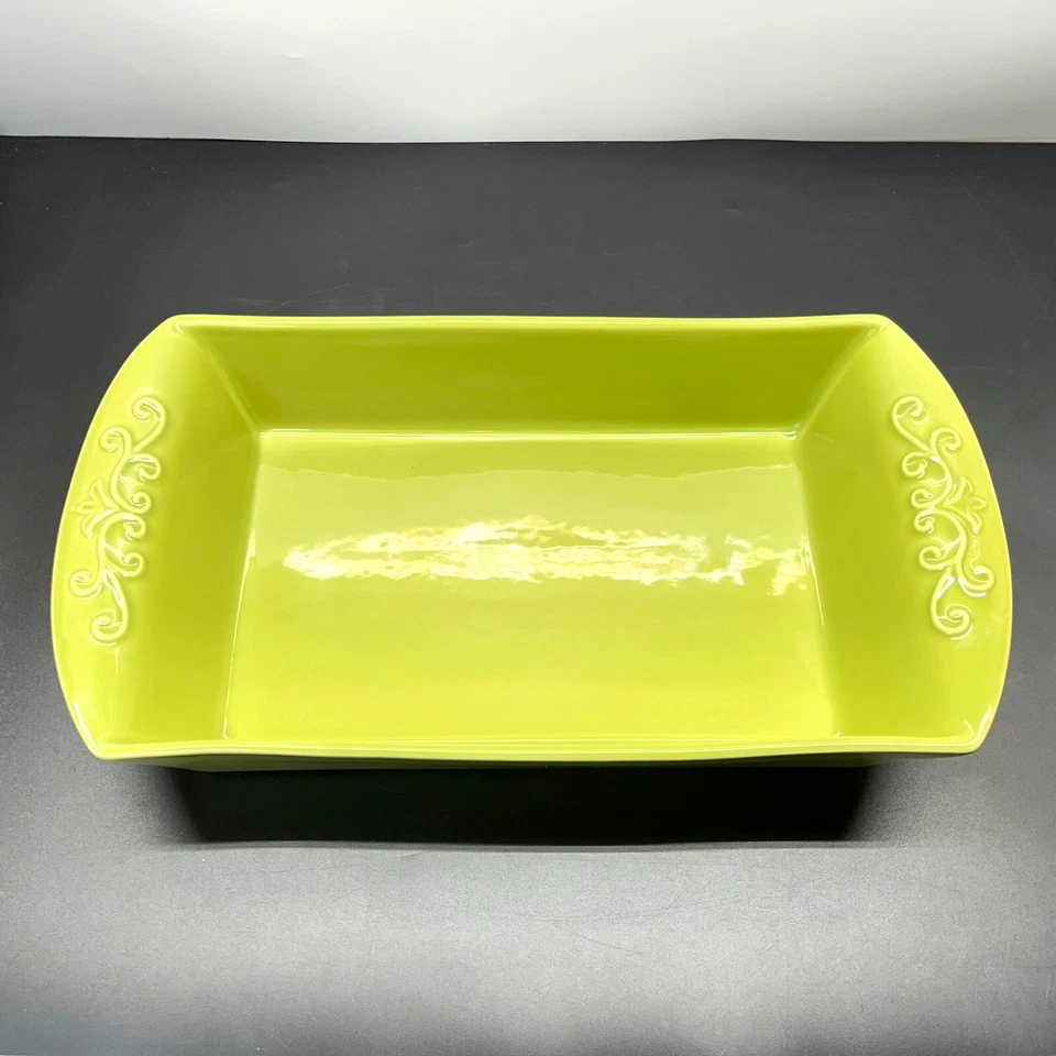 Mixcer Portugal Oven to Table Green Ceramic 15x8 Casserole Dish Baking Serving - Image 4 of 4