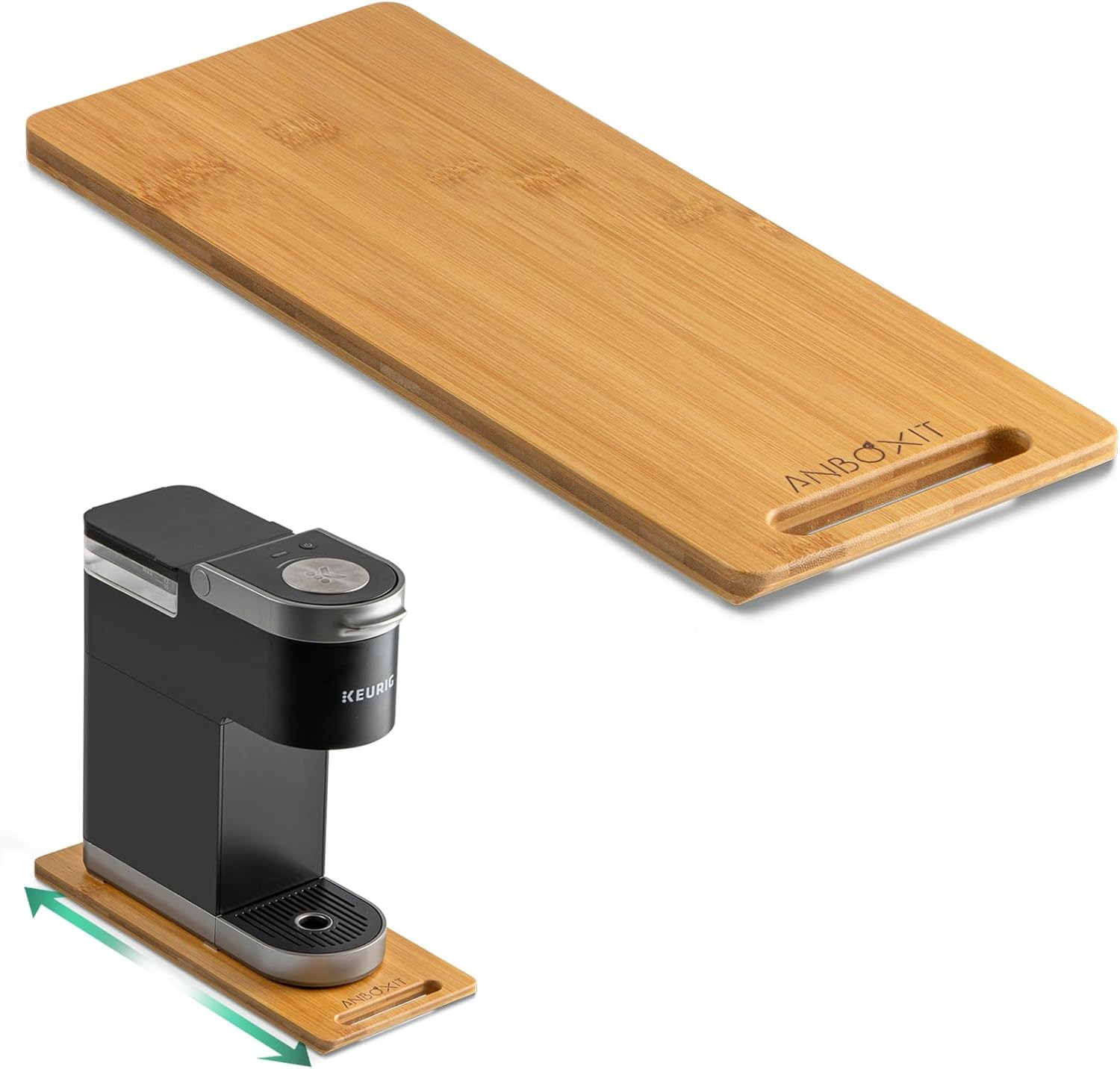 Bamboo Appliance Slider, Sliding Tray for Coffee Maker, Kitc
