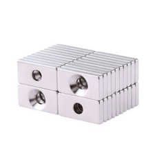 20Pcs 20x10x3~4mm Strong NdFeB Magnets With Hole Rare Earth Rectangle Magnet N35