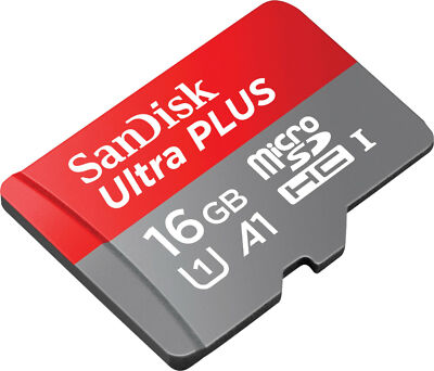 NEW SanDisk SDSQUSC-016G-ANCIA Ultra PLUS 16GB microSDHC UHS-I Memory Card