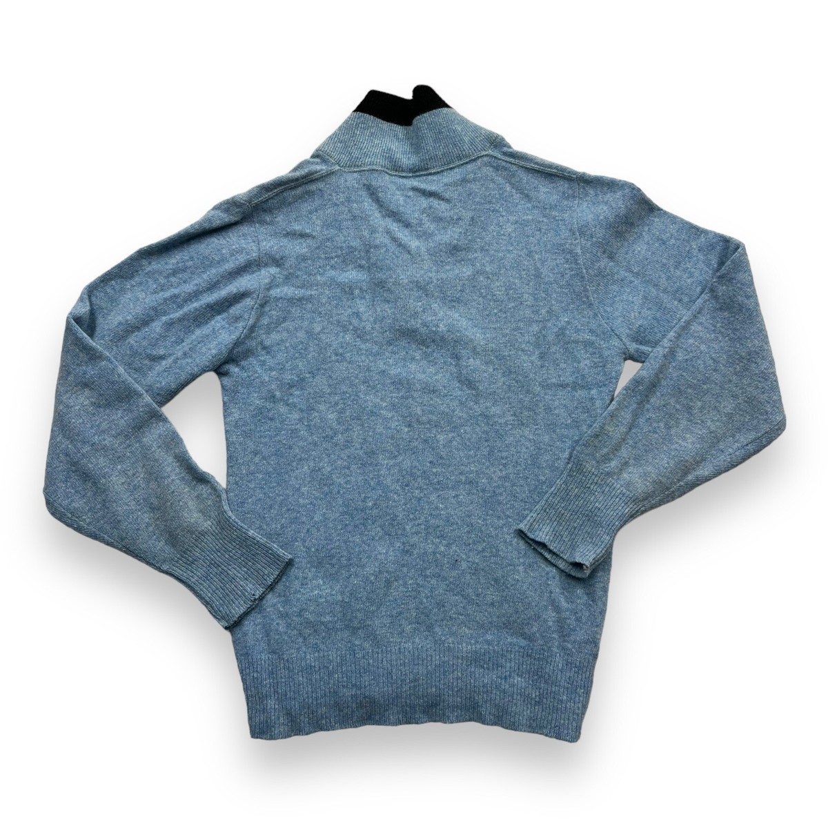 Vintage 1960s Shawl Collar Sweater Blue Retro Style Unbranded