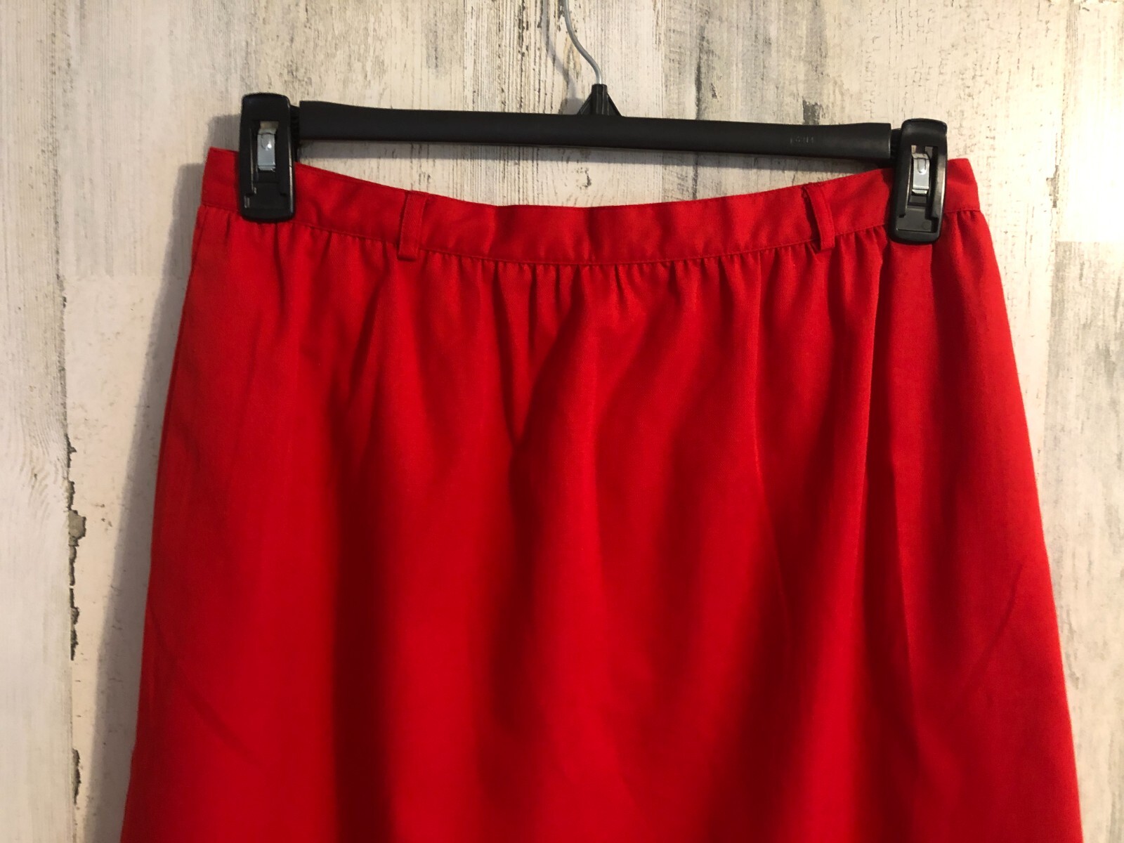 vtg John Meyer A-Line Skirt Sz 16 Red Modest Minimalist Below Knee 70s 80s