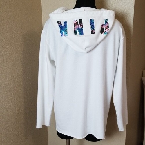 Victorias Secret Pink White Zip Front Hoodie Size Medium M - Picture 7 of 7