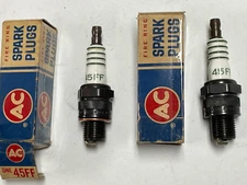 Two NOS AC 45FF Spark Plugs Fire Ring Oldsmobile F85 Jetfire Made USA Dated 1964