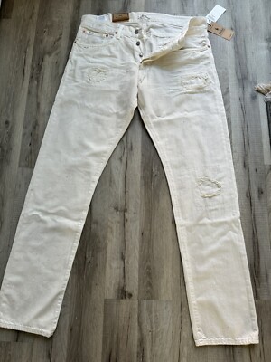 New Polo Ralph Lauren Sullivan Slim Distressed Paint Splatter