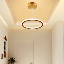LED Design Hänge Strahler Decken Lampe Wohn Zimmer Ring Pendel Leuchte Gold DE