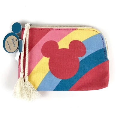 Disney Mickey Mouse Rainbow Coin Purse Makeup Bag Junk Food 90th