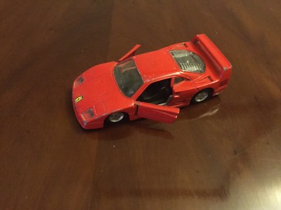 Detailed MAISTO FERRARI F40 Racing Car in Ferrari Red Color Made