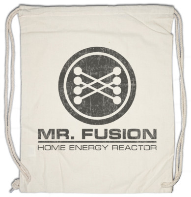 Mr. Fusion Turnbeutel Zurück in Logo Symbol die Firma Energy Reactor Zukunft