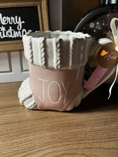 Rae Dunn Mug - Joy - Christmas Stocking - Pink -