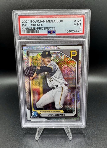 2024 BOWMAN MEGA BOX CHROME PROSPECTS #125 PAUL SKENES PSA 9 ROY