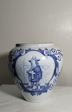 GOUDA HOLLAND - HANDPAINTED POTTERY JAR - VASE 7"H/ 19" CIRCUMFERENCE