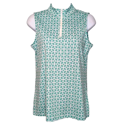 Tommy Bahama Active Golf Tennis Sleeveless Top Size S Aqua White UPF 50 NEW NWT