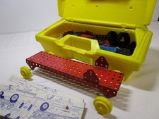 Vintage 1976 Gabriel Erector Set in Yellow Plastic Case Children  s Building