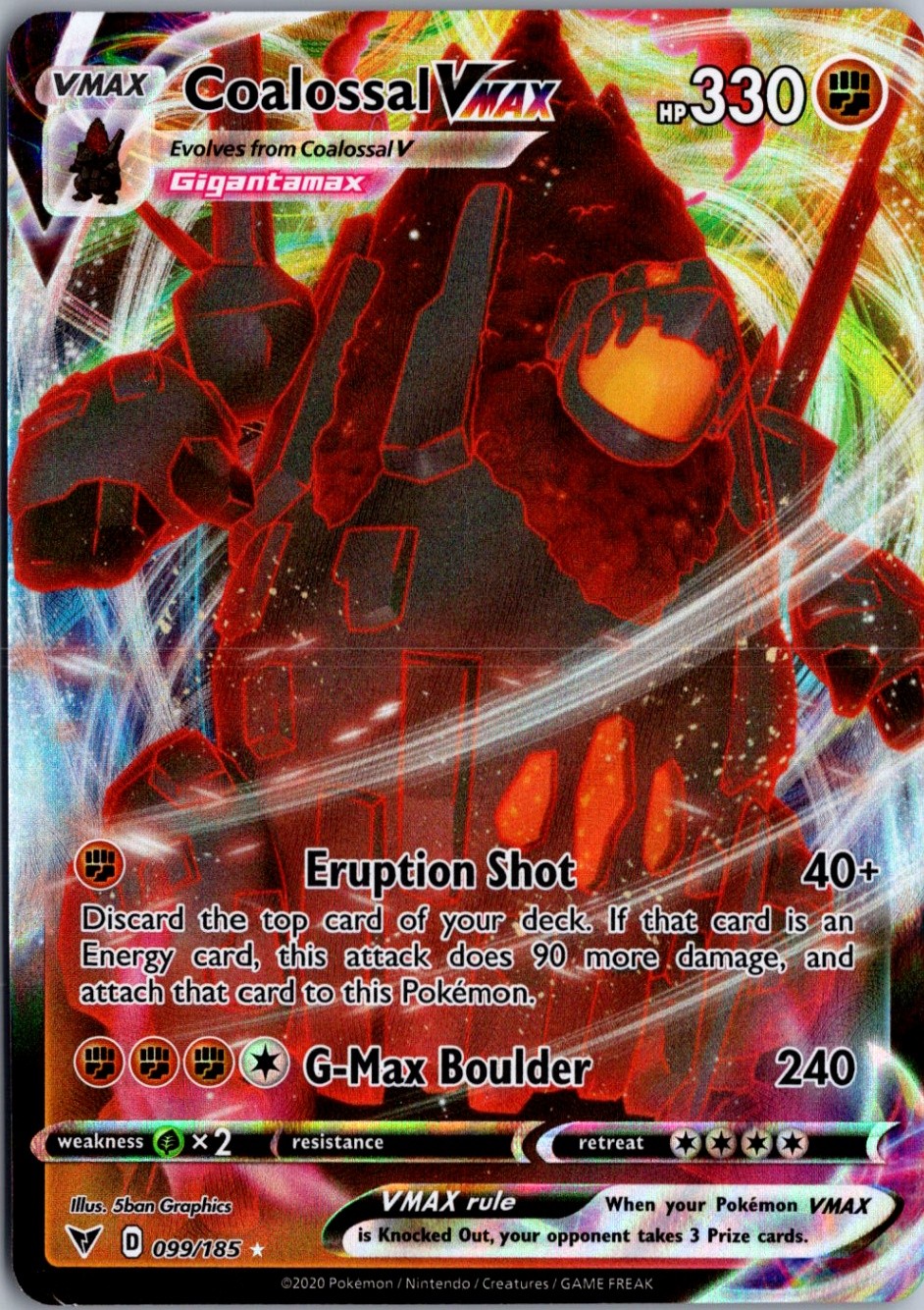 Coalossal VMAX Ultra Rare SWSH04: Vivid Voltage 099/185 NM Pokemon