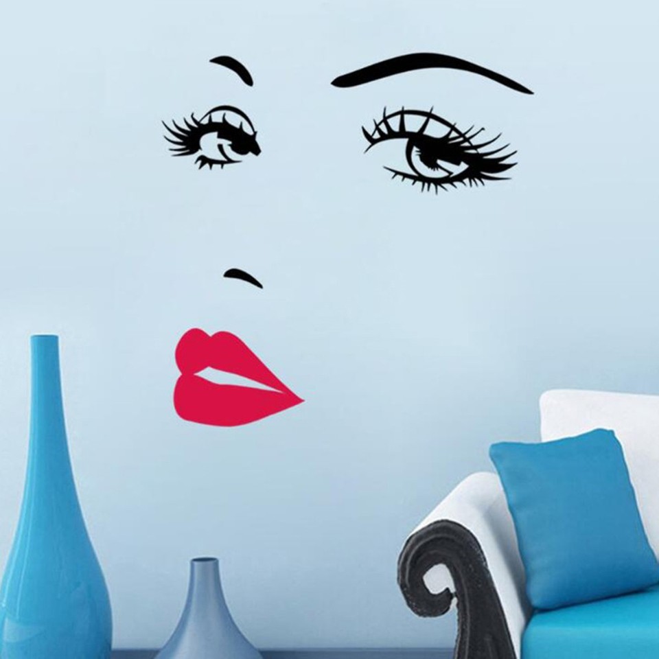 Rose Red Lips Wall Decal PVC Sticker Wall Decor Cool Room Bedroom Wall