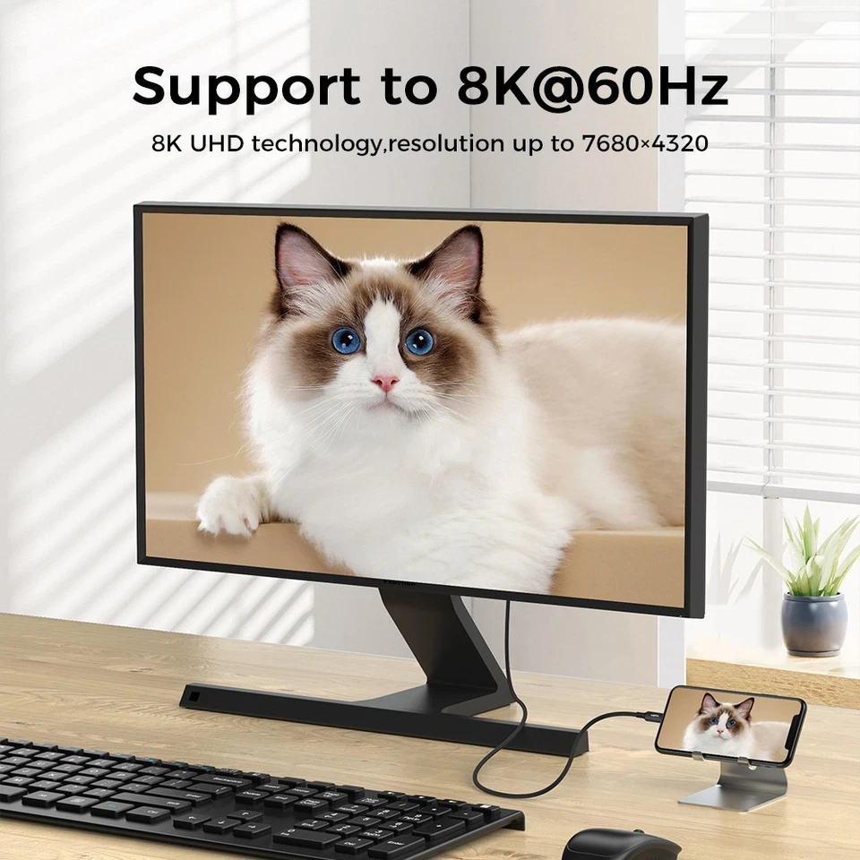 MALOM USB4.0 Type-C Cable 240W PD 40Gbps 8K/60Hz Video Thunderbolt 4 Compatible - Image 2 of 4