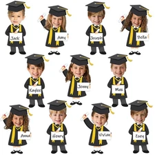 50 Set Graduation Hat Gown Cutout Bulletin Board Decorations Black Gold