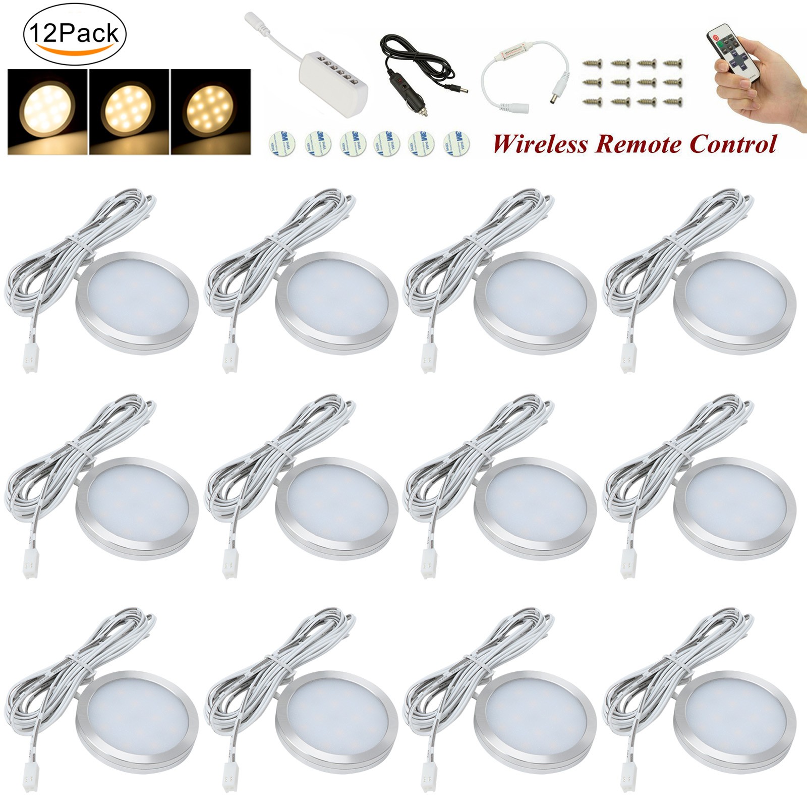 12 x LED 12V Spot Lights Dimmable Caravan Motorhome Boat Recessed Downlights