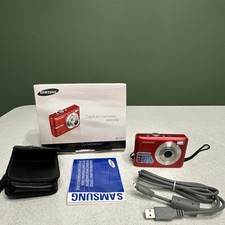 Samsung BL103 10.2MP Red Digital Camera Box Case Cable AS IS FOR PARTS REPAIR