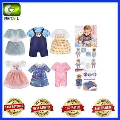 Fashionable 12-Inch Doll Outfit Set - 8 Pieces with Unique Patterns & Designs