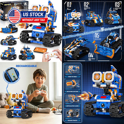 5in1 STEM Robot Building Kit, 560 PCS APP/Remote Control Mech RC Robotics for