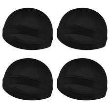 4 Pcs Silky Wave Cap Bonnet Durags Elastic Band Wave Caps for Sleeping Shower